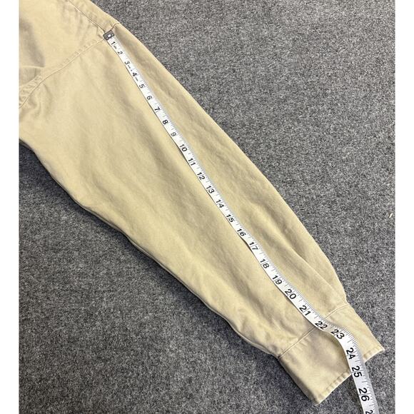 VTG Polo Ralph Lauren Men’s XL Khaki Blaire 100% Cotton Button Up Red Pony - Picture 7 of 8